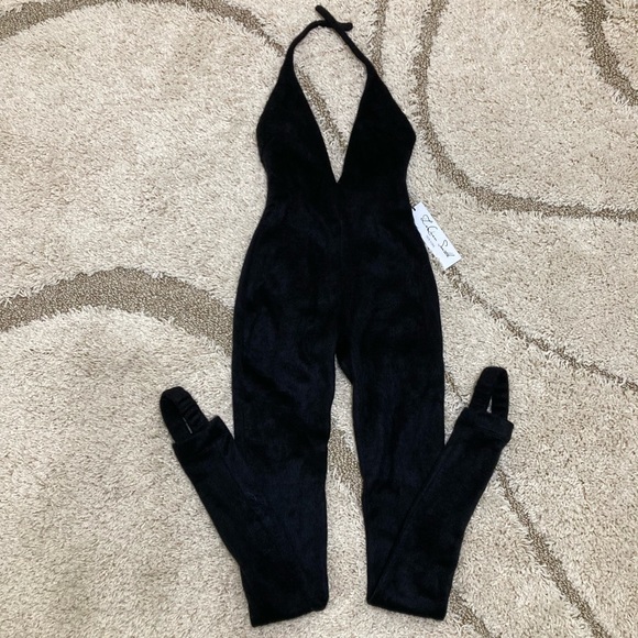 FINAL PRICE. NWT Laquan Smith Textured Stirrup Jumpsuit - Picture 4 of 6